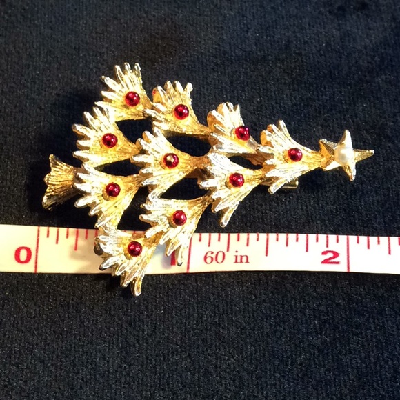 Vintage 3 Pc Christmas Tree Brooch Lot - Picture 5 of 9